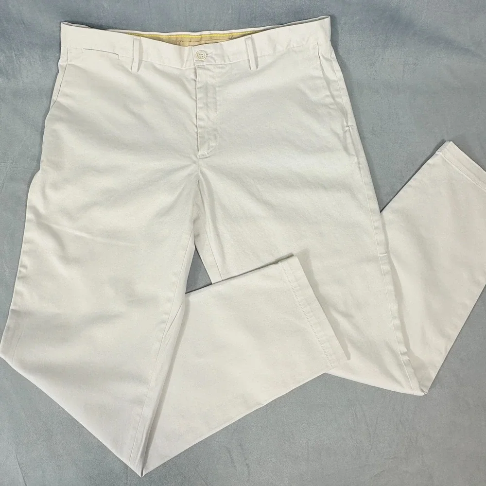 BR Banana Republic Pants Mens 36x32 Beige Tapered Fit Chino RMC Preppy‎ Academia